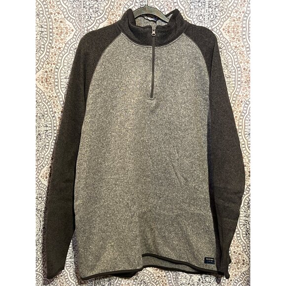 Old Navy Mens Gray Raglan Quarter-Zip Pullover Size XL Lightweight 100% Polyeste - Picture 1 of 9